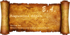 Bagnovini Albin névjegykártya